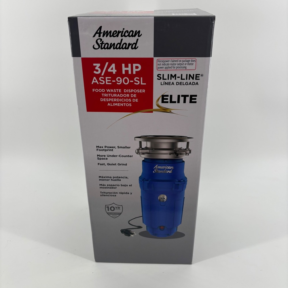 NIB American Standard‎ Food Waste Disposer 3/4 HP Blue Slim-Line Elite ASE-90-SL